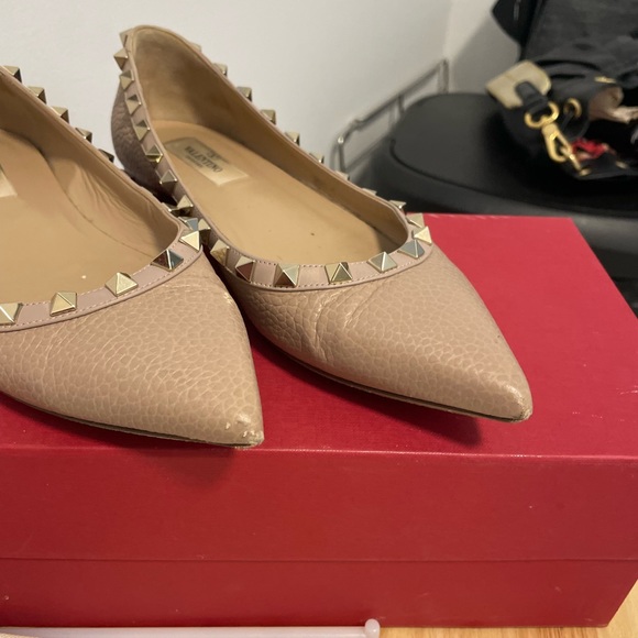 Valentino Rockstud Flats in Nude - Picture 6 of 8